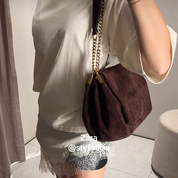 ZARA LEATHER SHOULDER BAG - Picture 14 of 16